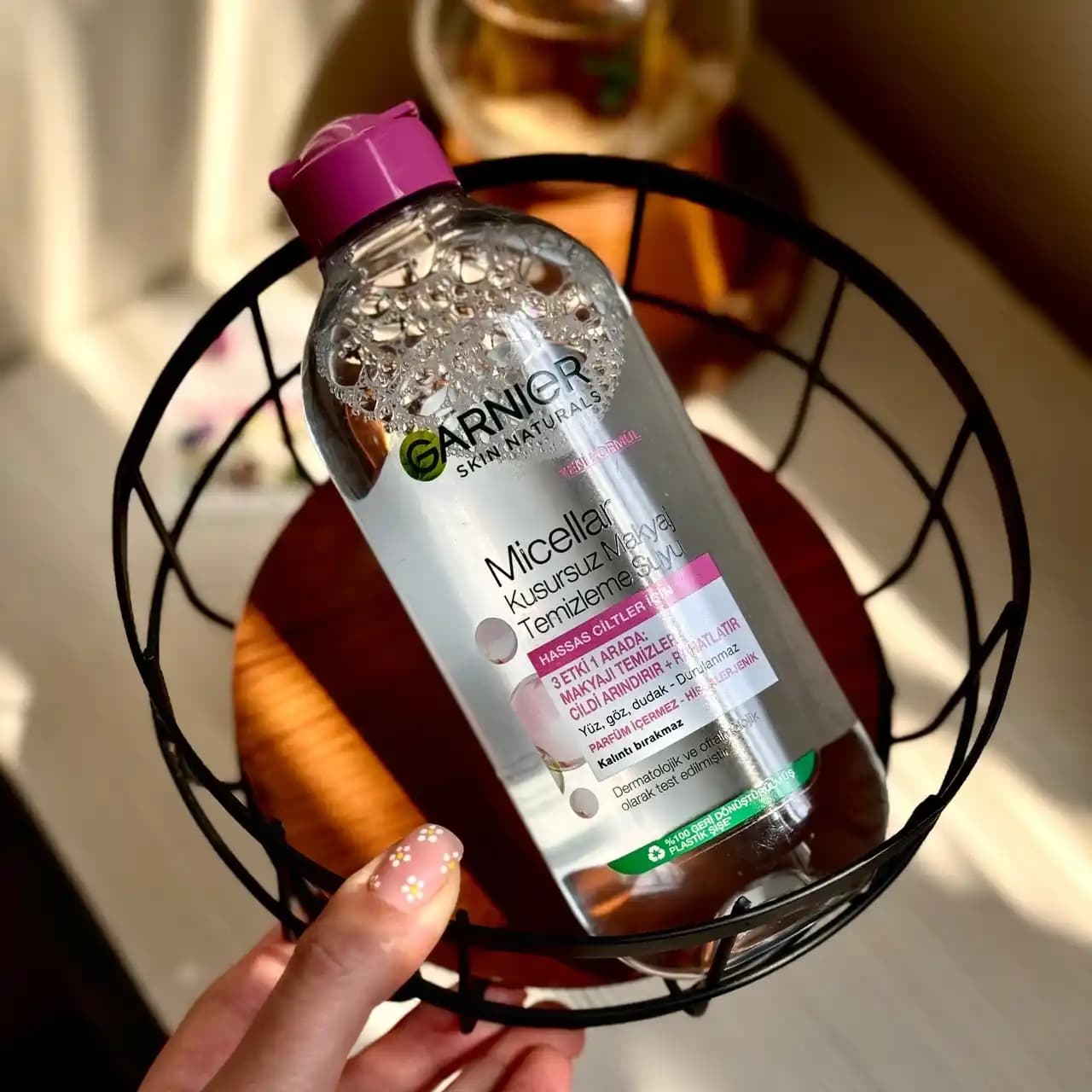 میسلار واتر گارنیر صورتی پوست حساس Micellar Cleansing Water حجم 400 میلی — تصویر ۳