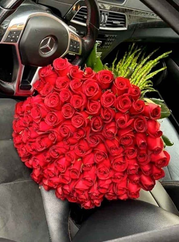 دسته گل بزرگ 100 تایی رز هلندی ممتاز