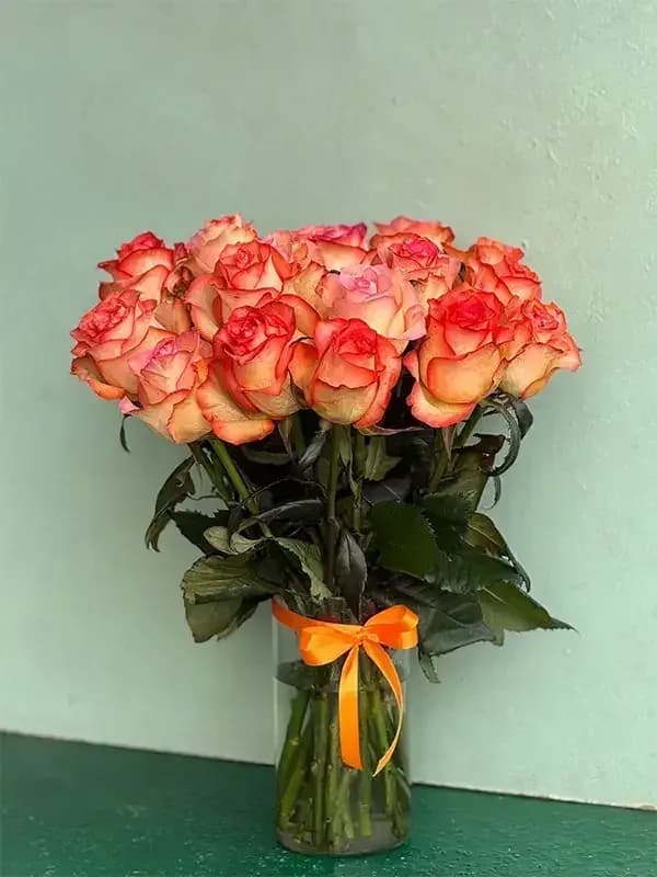 سفارش باکس گل رز نارنجی شیشه ای بهترین کیفیت و — تصویر ۲