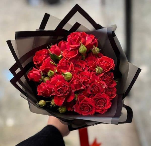 دسته گل “رز مینیاتوری سرخ” — تصویر ۲