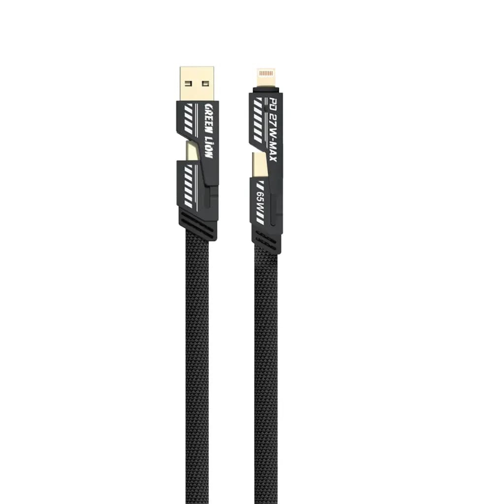 کابل چهار کاره گرین لاین 65 وات Green Lion 2 in 2 Braided
