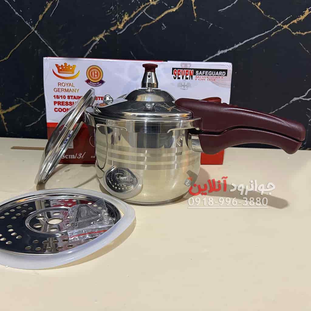 زودپز استیل رویال 3 لیتر دسته دار اصلی Royal 18Cm3L RG-3 — تصویر ۵
