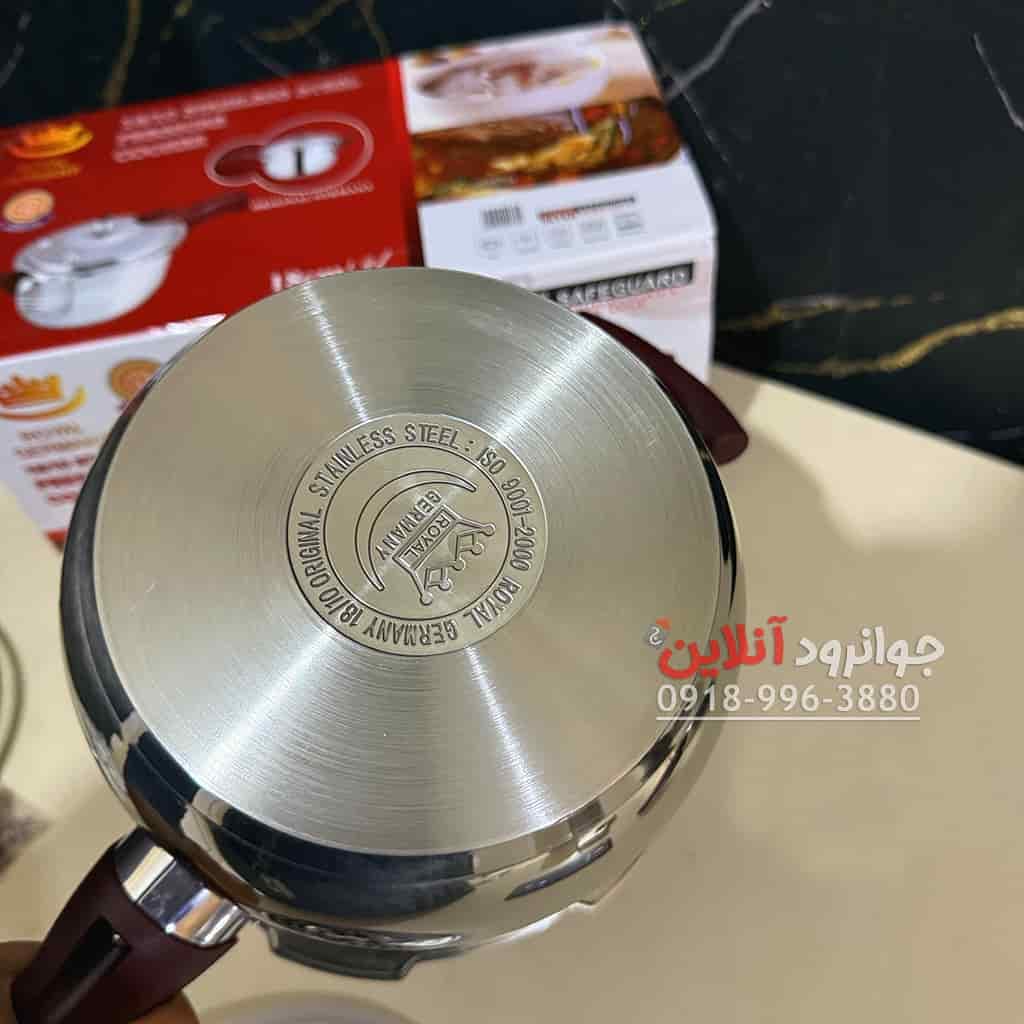 زودپز استیل رویال 3 لیتر دسته دار اصلی Royal 18Cm3L RG-3 — تصویر ۴