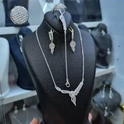 سرویس نقره میکرو برگی بسیار خاص با عیار 925 و آبکاری طلاسفید — تصویر ۳
