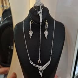 سرویس نقره میکرو برگی بسیار خاص با عیار 925 و آبکاری طلاسفید — تصویر ۴