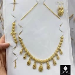 سرویس نقره تمام تراش سلطنتی بدون نگین بسیار درخشان با عیار 925 و آبکاری طلاسفید — تصویر ۳