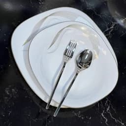 سرویس ارکوپال شمل مربع لب طلا36پارچه کامل(پسکرایه) سرویس غذاخوری 6نفره برند اورنج اوپال سرویس پذیرایی — تصویر ۲