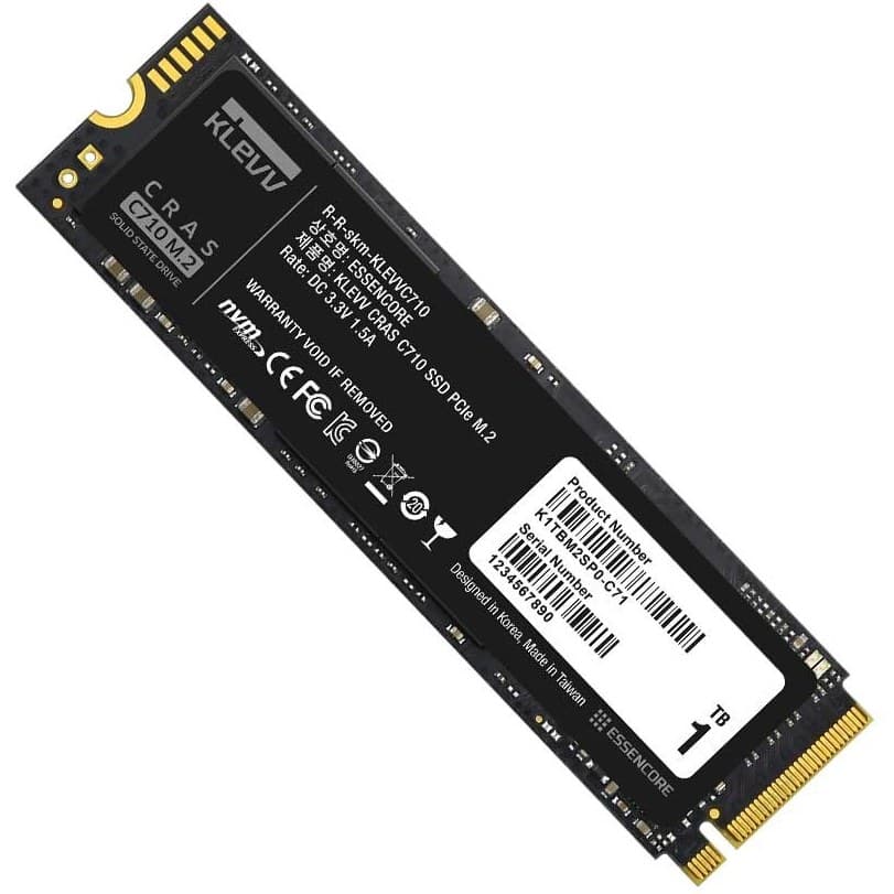 اس اس دی کلو CRAS C710 M.2 با ظرفیت 1 ترابایت ا Klevv CRAS C710 2280 NVMe Gen3x4 1TB M.2 SSD — تصویر ۴