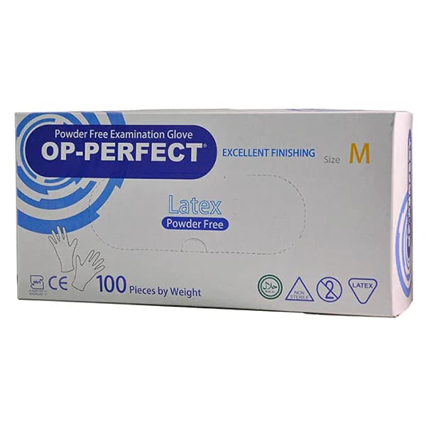 دستکش لاتکس سایز مدیوم تعداد 100 عددی