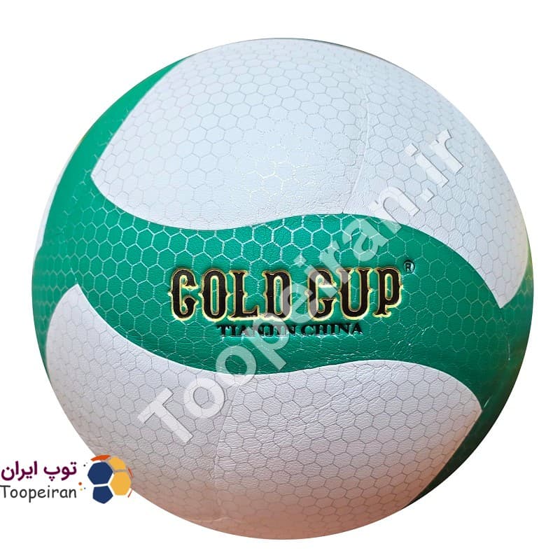 توپ والیبال گلد کاپ gold cup طرح زنبوری سایز 5|سفید