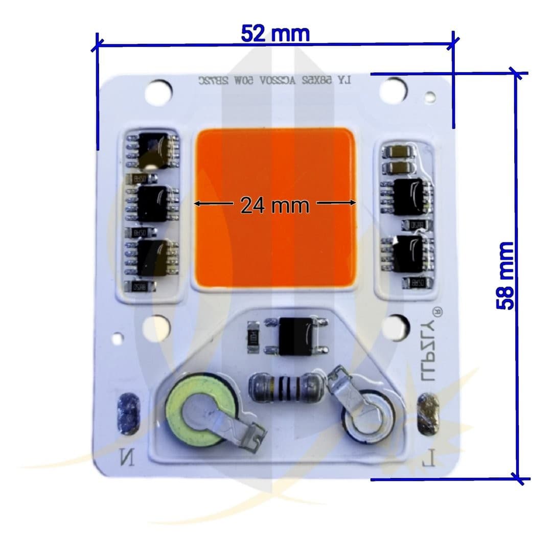 چیپ پروژکتوری قرمز 50 وات برق مستقیم cob 50w 220V — تصویر ۵