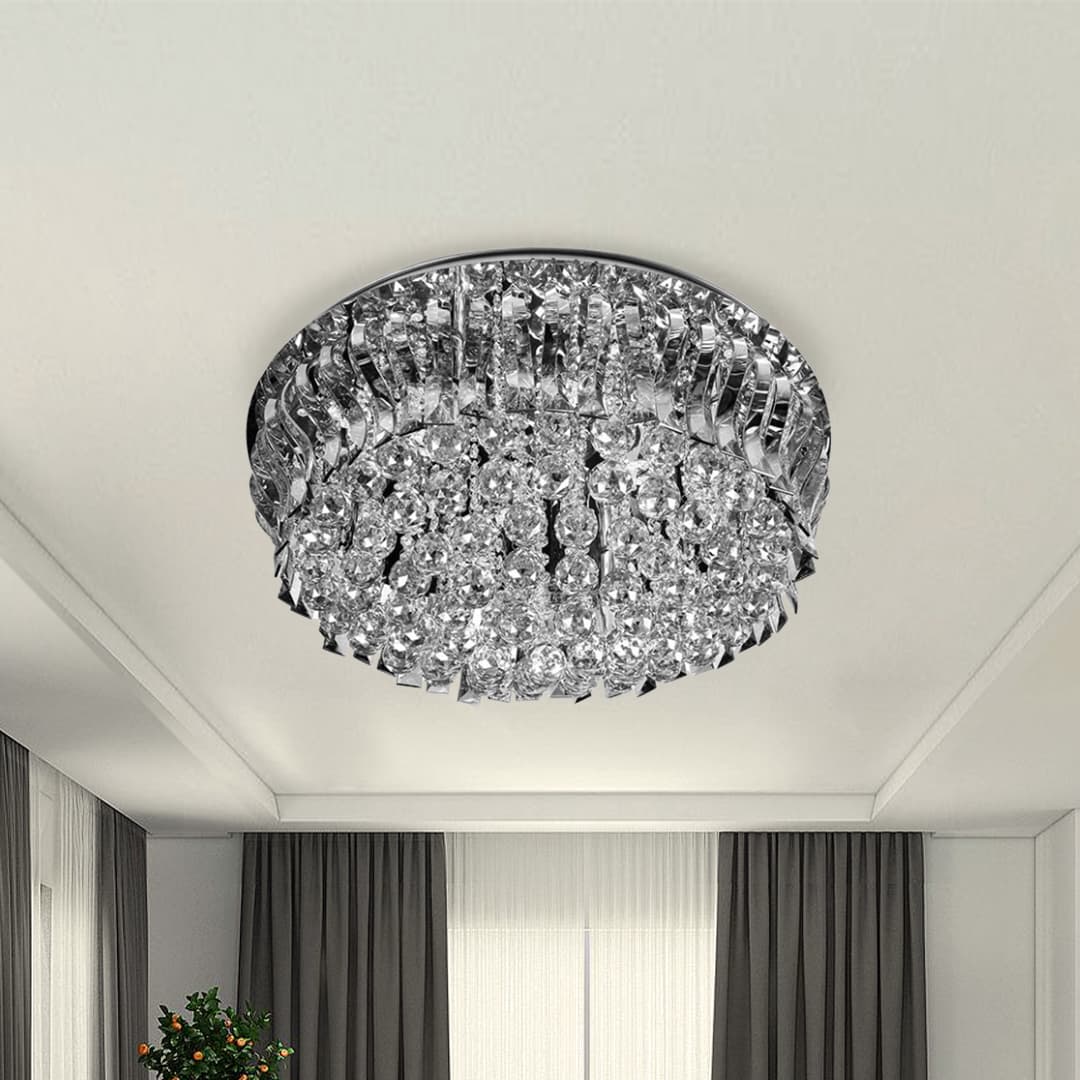 لوستر سقفی کریستالی چشمه نور 18 شعله کد A6638/70-S-C کروم (ریموت دار) — تصویر ۹