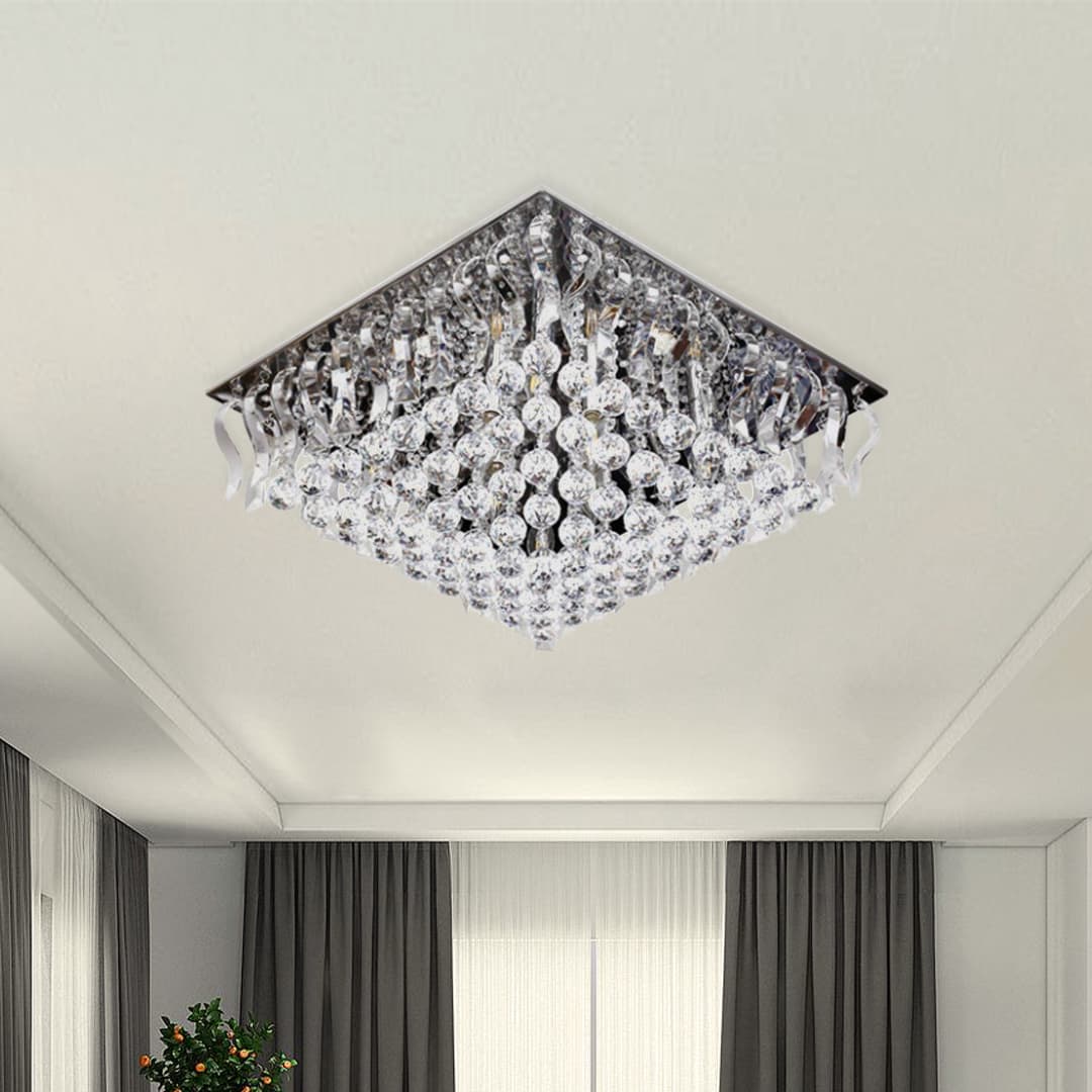 لوستر سقفی کریستالی چشمه نور 18 شعله کد A6638/70-S-C کروم (ریموت دار) — تصویر ۶