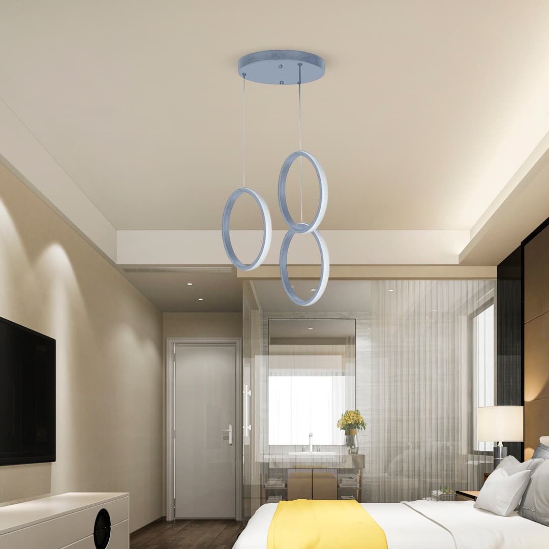 لوستر مدرن سه شعله چشمه نور کد L6369 — تصویر ۸