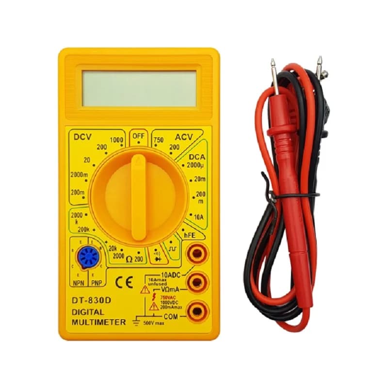 مولتی متر دیجیتالی DT-830D زرد — تصویر ۷