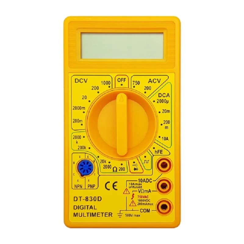 مولتی متر دیجیتالی DT-830D زرد — تصویر ۵