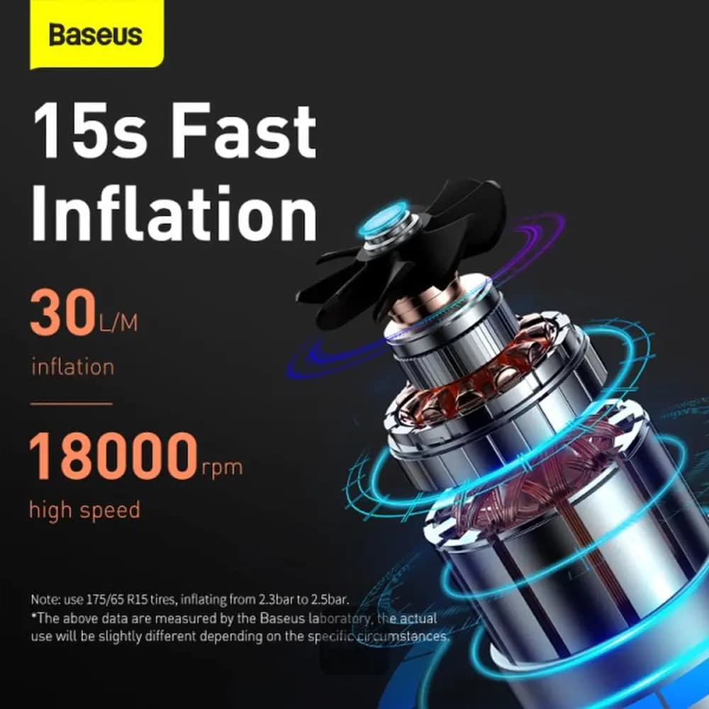 پمپ باد و چراغ‌قوه بیسوس مدل Baseus Super Mini Inflator Pump CRCQ00000 — تصویر ۷
