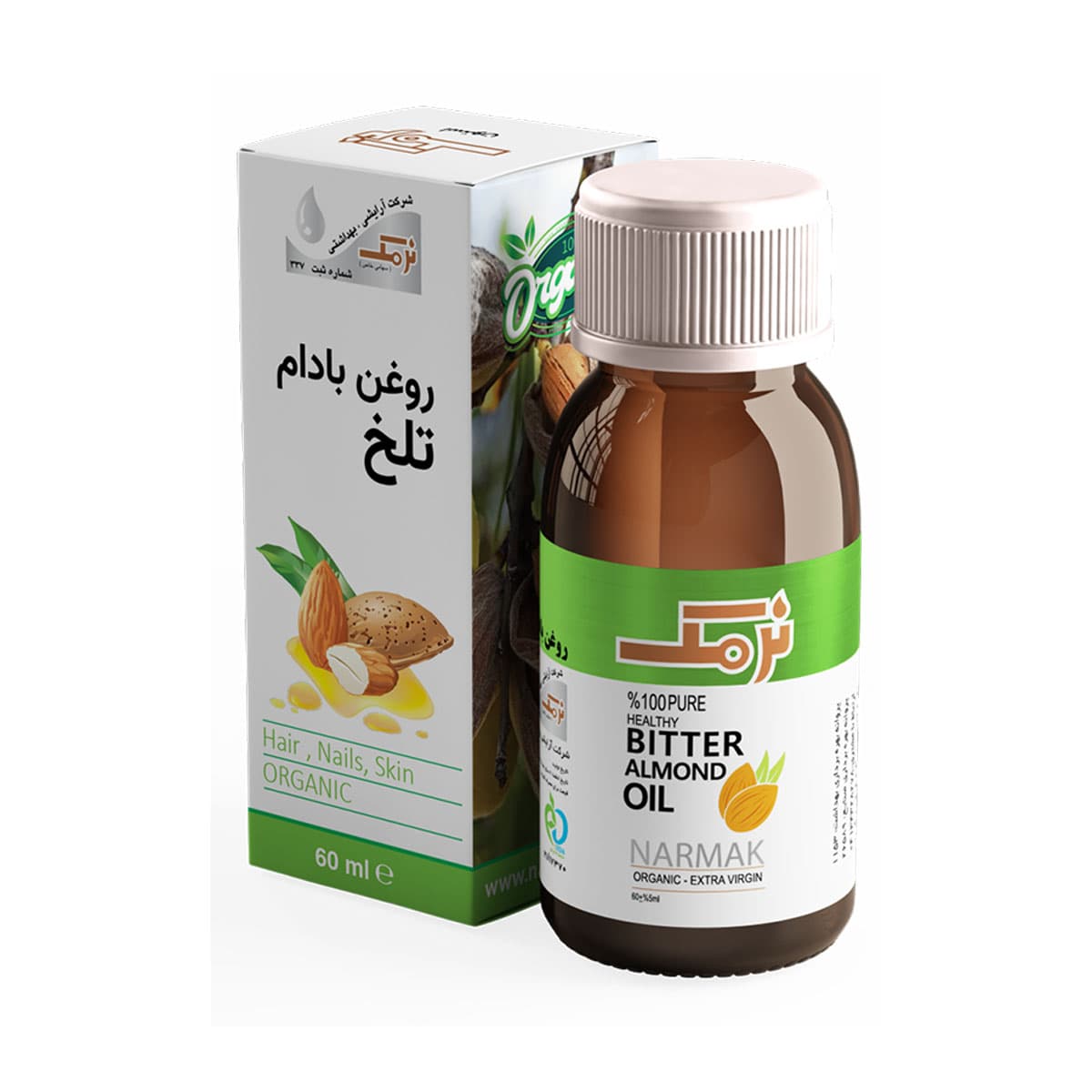 روغن بادام تلخ بهداشتی 60 میلی لیتر نرمك