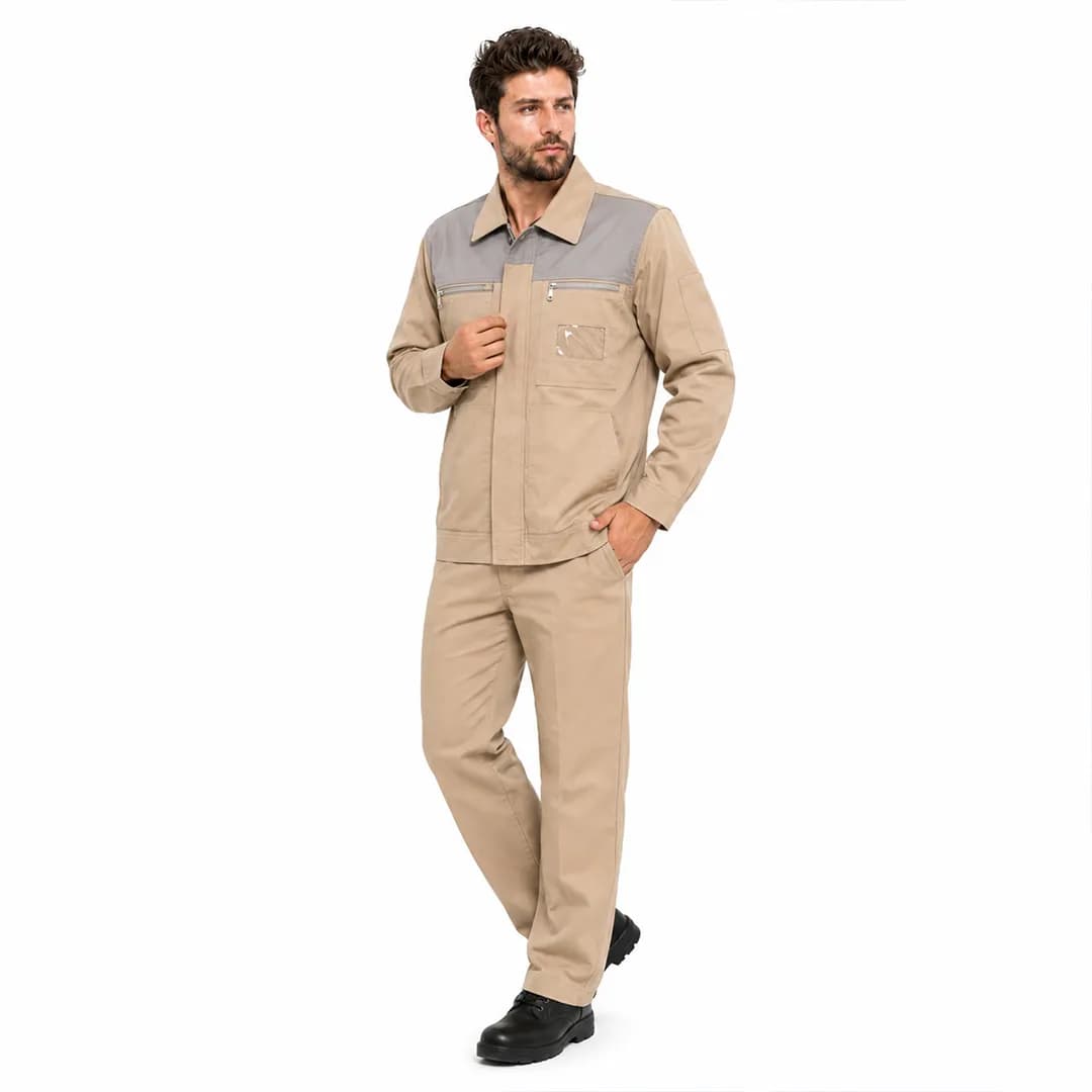 لباس کار کاپشن شلوار کرم طوسی کد 690