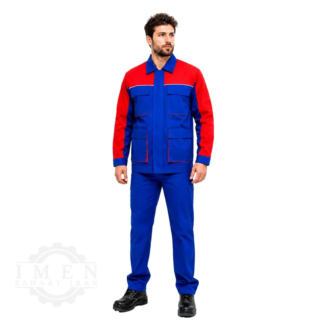 لباس کار کاپشن شلوار آبی کاربنی قرمز کد 55