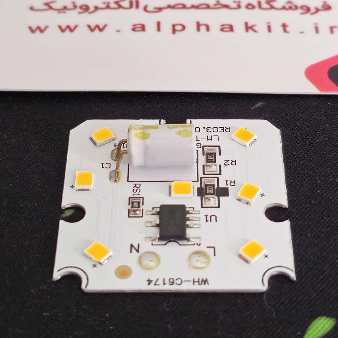 ال ای دی پنلی 7 وات 220 ولت سفید آفتابی 33×33 میلیمتر خازن دار — تصویر ۷