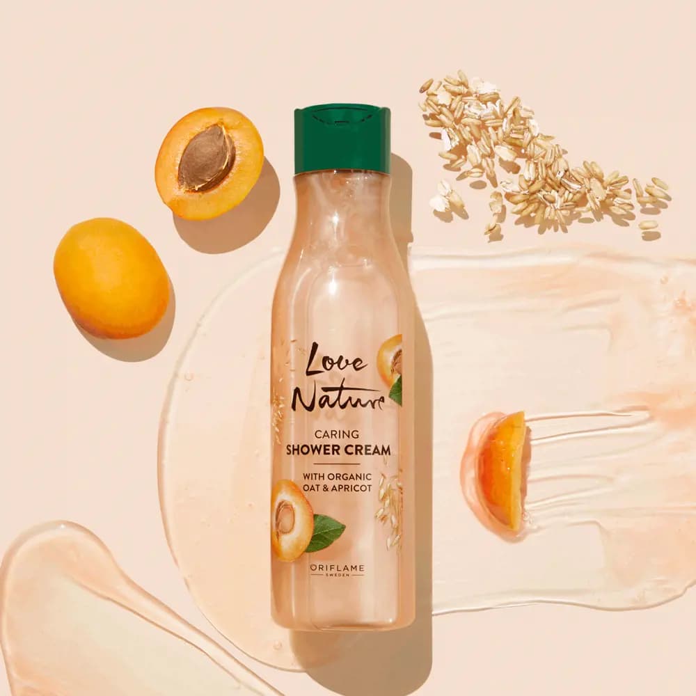 شامپو بدن مراقبتی لاونیچر با جو دوسر و زردآلو ارگانیک اوریفلیم Love Nature Caring Shower Cream With Organic Oat & Apricot — تصویر ۱۲