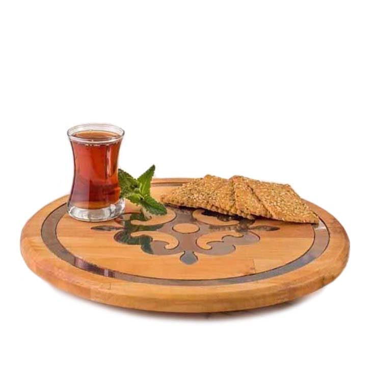 سینی پذیرایی چرخان چوبی ریور کد 5916 — تصویر ۸