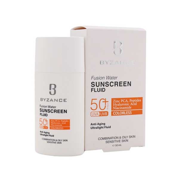 ضدآفتاب فلوییدی SPF+50 پوست چرب بیزانس — تصویر ۳