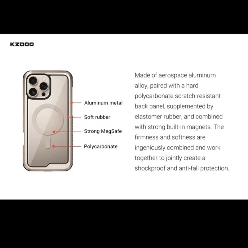 کاور K.Doo (K.ZDOO) Mag Ares Sport مناسب برای گوشی آیفون iPhone 16 ProMax — تصویر ۶