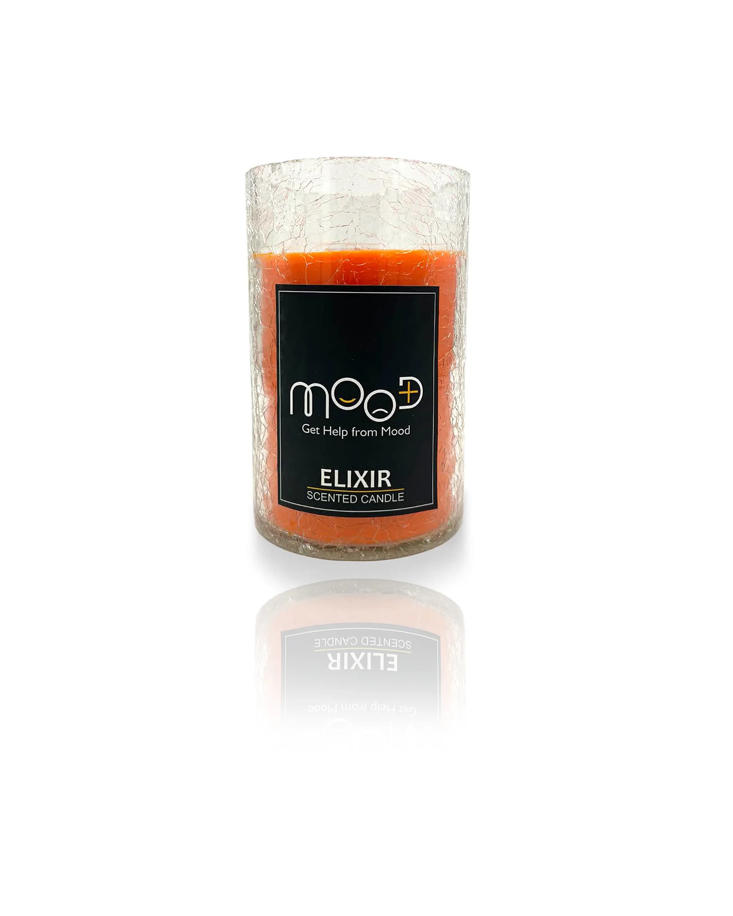 شمع شیشه ای ترک بزرگ MOOD مدل ELIXIR نارنجی