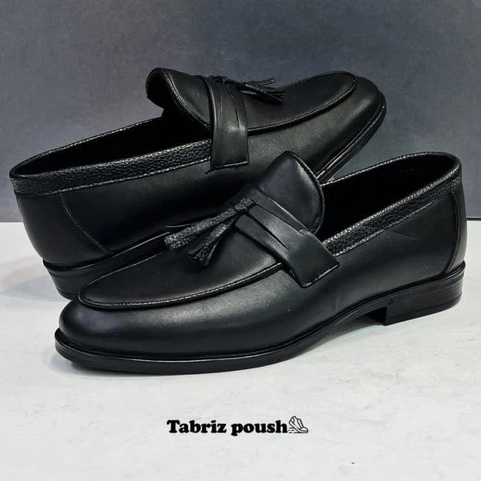 کالج مردانه مجلسی و روزمره تبریز رویه طرح چرم مارال رنگ مشکی سایز 41 43 تبریز پوش — تصویر ۶