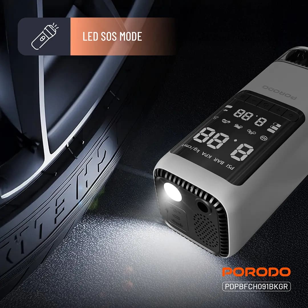 جامپ استارتر و پمپ باد 6 کاره پرودو Porodo 6-in-1 Multi Function Power Tool — تصویر ۶