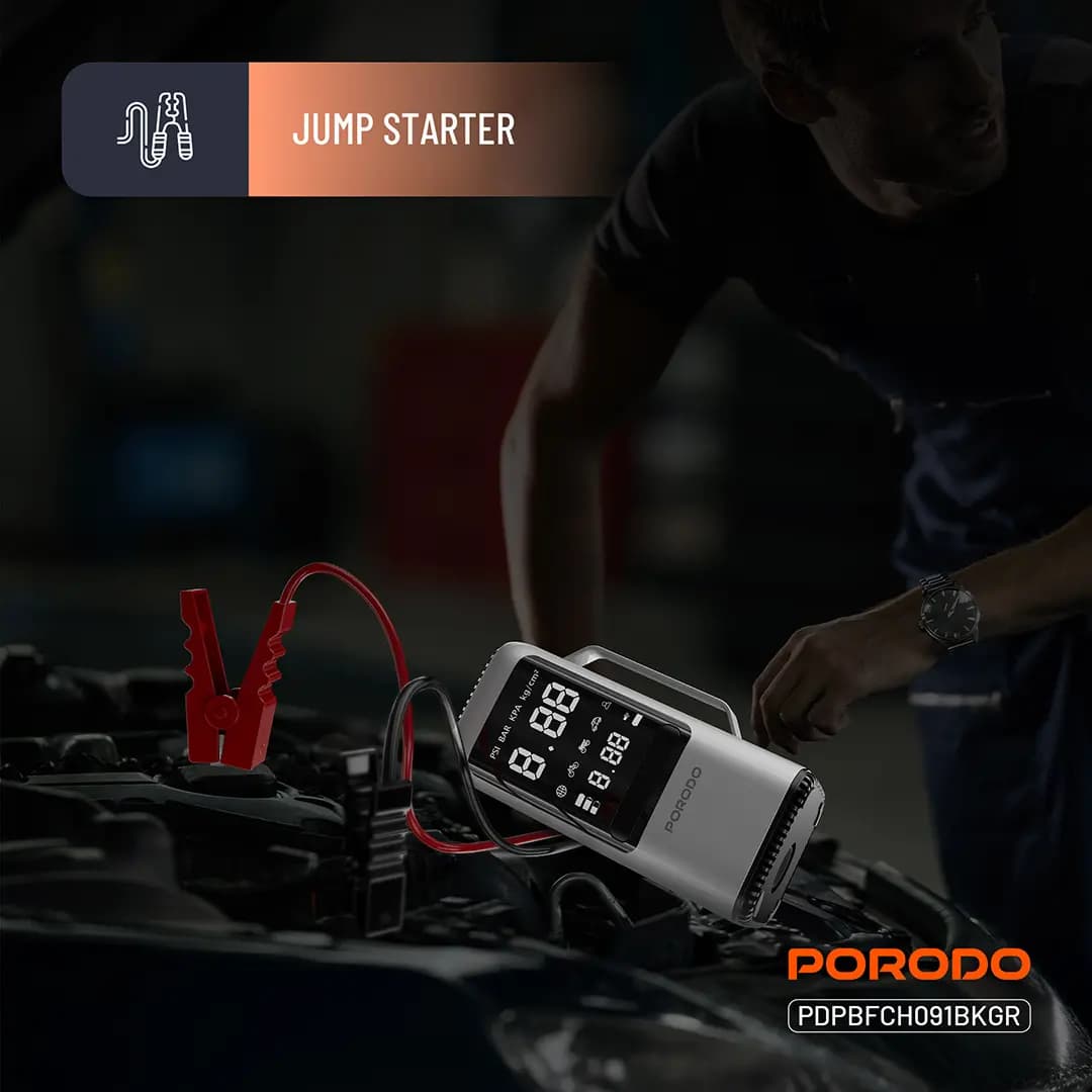جامپ استارتر و پمپ باد 6 کاره پرودو Porodo 6-in-1 Multi Function Power Tool — تصویر ۲
