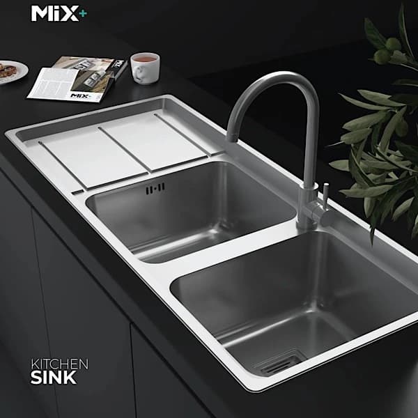 سینک ظرفشویی توکار میکس پلاس مدل 8092‑S45 — تصویر ۳