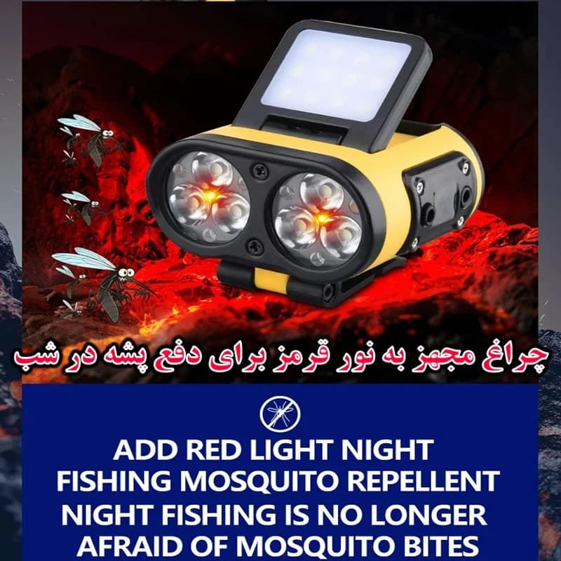 چراغ پیشانی سنسور دار شارژی مدل T152 — تصویر ۱۱