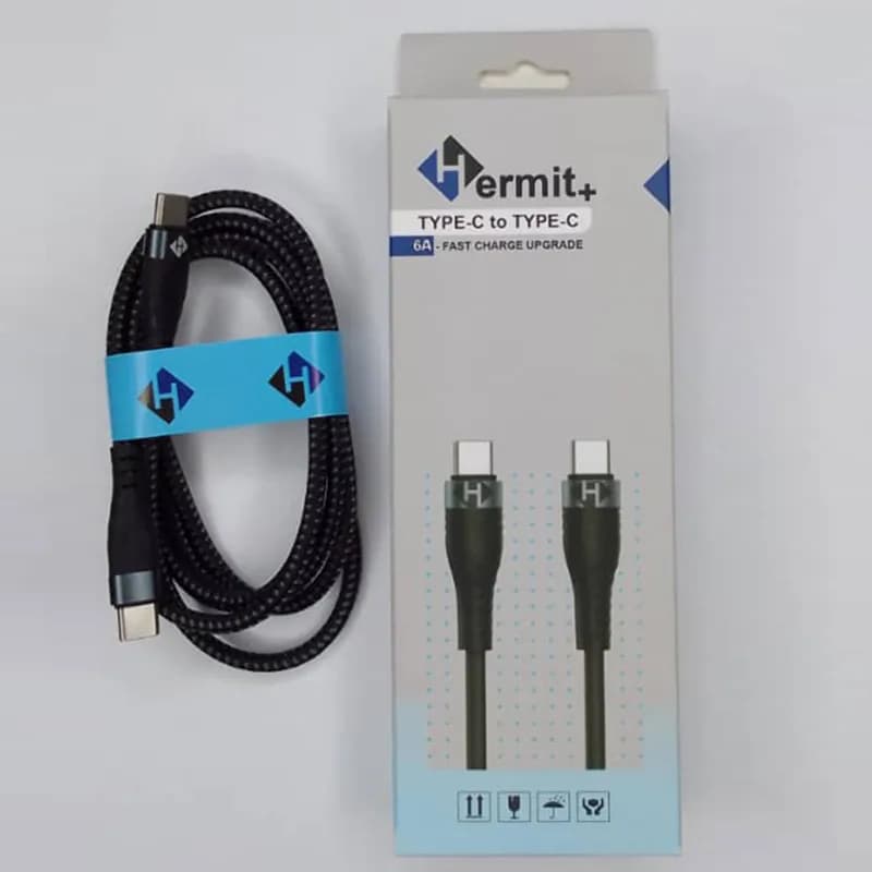 کابل فست شارژ 6 آمپر Type-c To Type-c مدل H-05 برند Hermit