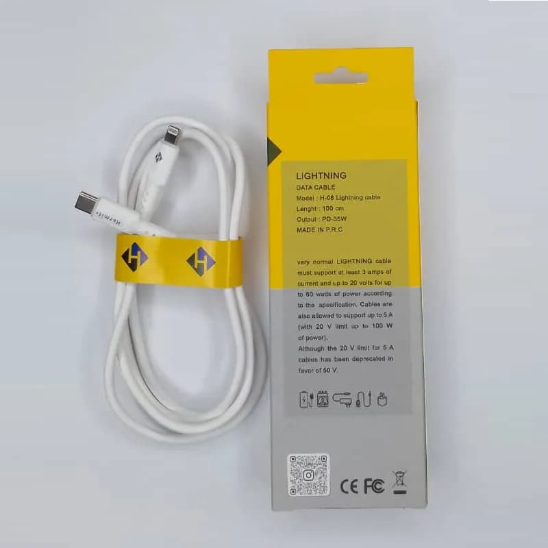 کابل فست شارژ 5 آمپر Lightning مدل H-08 برند Hermit — تصویر ۲