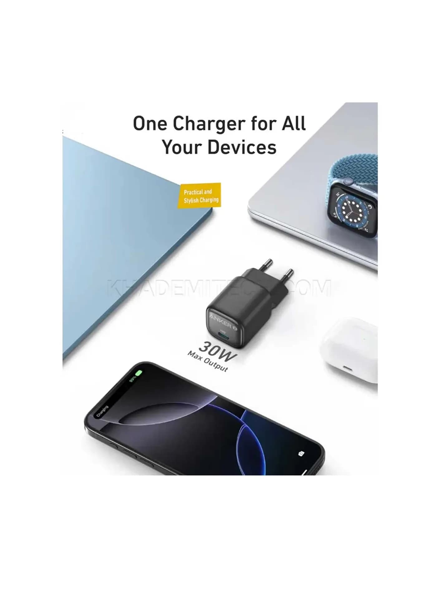 شارژر 30 وات انکر Anker Zolo USB-C Charger 30W مدل A2698L11 — تصویر ۴
