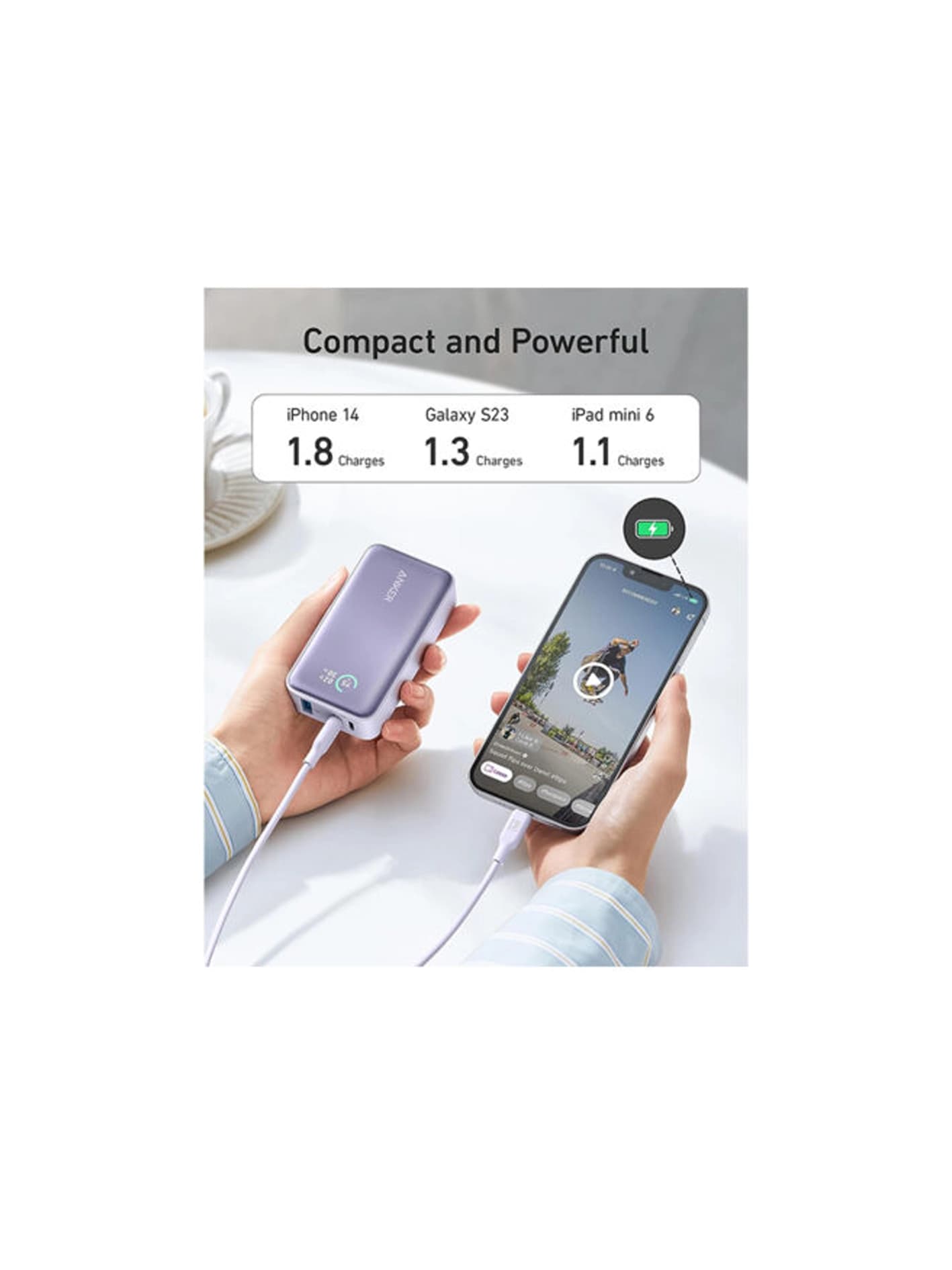 پاوربانک 10000میلی آمپر-A1256H11 Anker 533 Power Bank — تصویر ۵