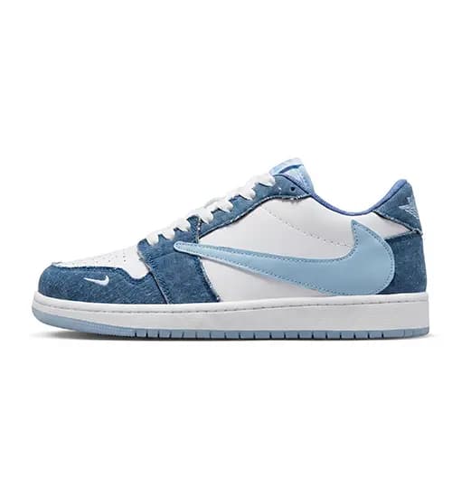 کفش مردانه روزمره چرم مصنوعی آبی سفید Nike مدل 50726 — تصویر ۲