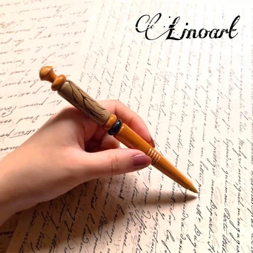 خودکار چوبی طرح دار با جعبه کد 23