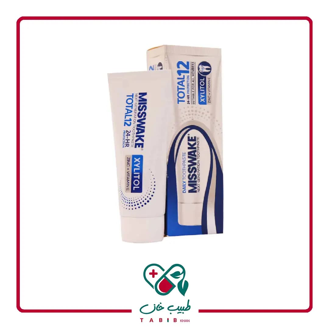 خمیر دندان کامل حاوی زایلیتول میسویک 100 میلی لیتر/Misswake Total 12 Xylitol Toothpaste 100 ml — تصویر ۳