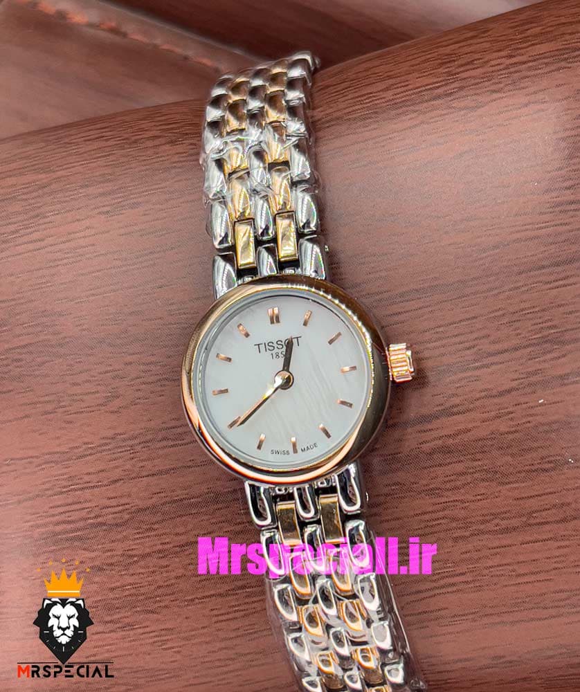 ساعت تیسوت زنانه کوارتز دو رنگ رزگلد صفحه سفید 020999 TISSOT Lovely — تصویر ۲