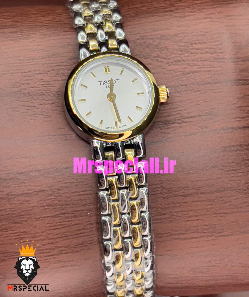 ساعت تیسوت زنانه کوارتز دو رنگ طلایی صفحه سفید 020998 TISSOT Lovely — تصویر ۱۰