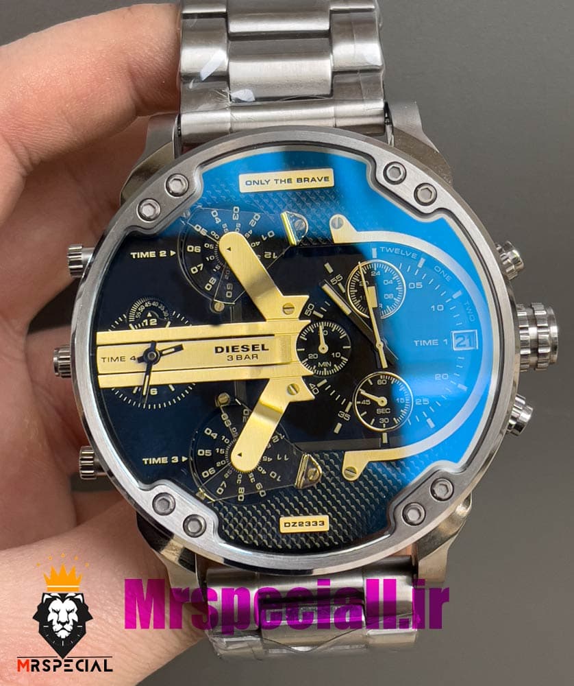 ساعت دیزل هفت موتوره مردانه استیل صفحه مشکی شیشه رنگی Diesel MR.daddy 020977 — تصویر ۶