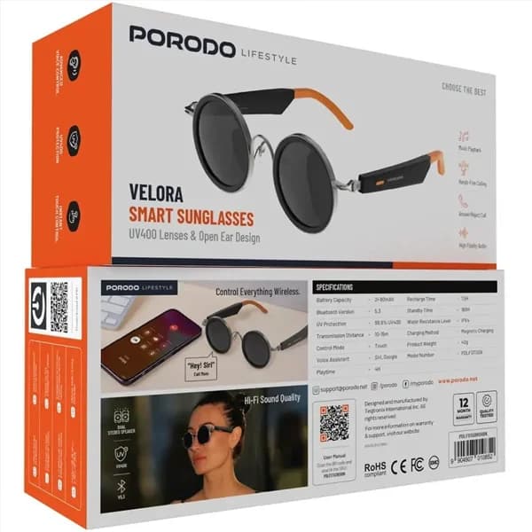 عینک آفتابی هوشمند پرودو PDLFSTG09ORBK — تصویر ۷