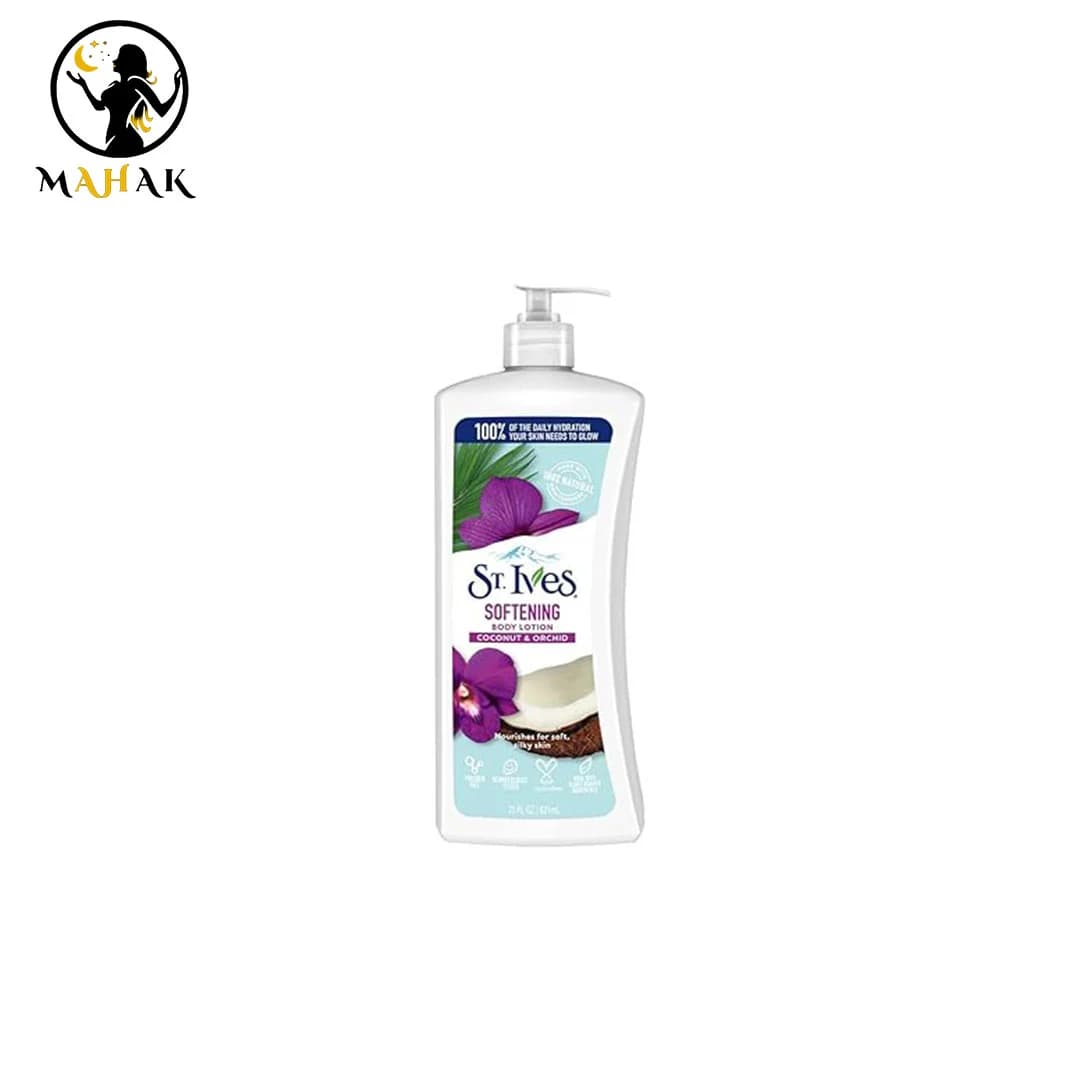 لوسیون بدن نرم کننده نارگیل و گل ارکیده سینت ایوز ST.Ives Softening Coconut & Orchid Body Lotion 621ml — تصویر ۲