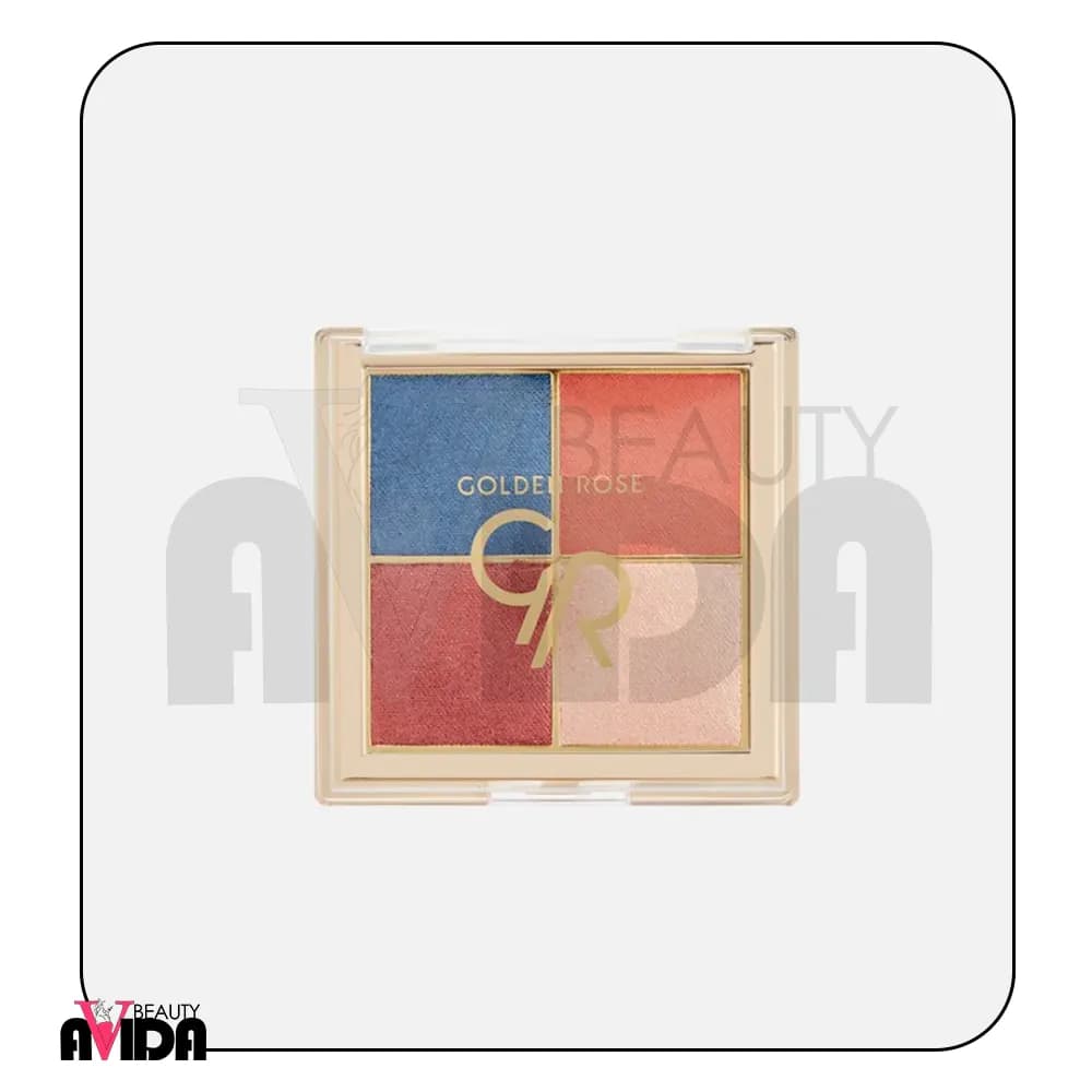 پالت سایه چشم 4 رنگ کواترو گلدن رز کد 03 Blue Charm