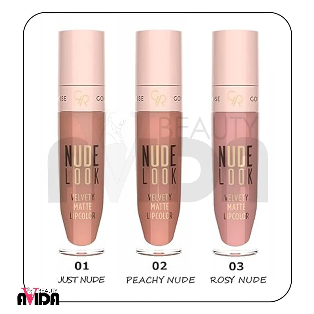 رژلب مایع مات NUDE LOOK گلدن رز کد 01 — تصویر ۵