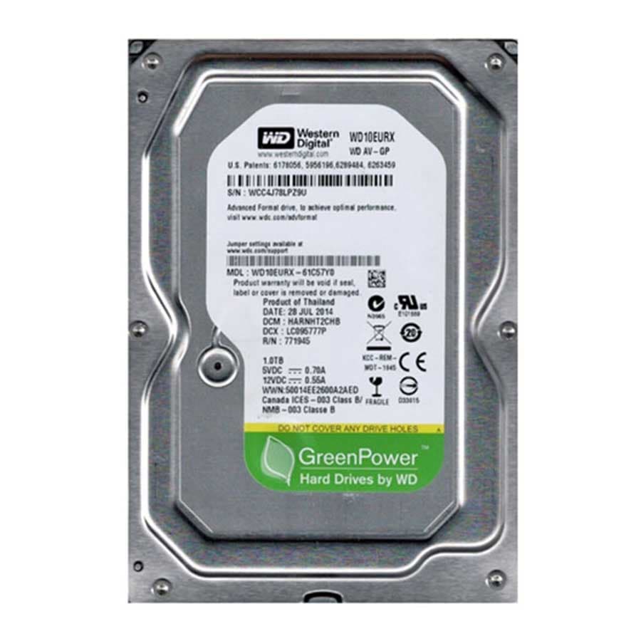 هارد استوک وسترن اینترنال 3.5 اینچ دیجیتال سری سبز GREEN HARD WD10EURX ظرفیت ۱ ترابایت — تصویر ۵